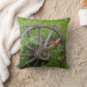 古い歴史的な古い金ゴールドの町3を荷馬車の車輪 クッション (ブランケット)