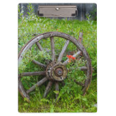 古い歴史的な古い金ゴールドの町3を荷馬車の車輪 クリップボード (正面)