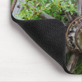 古い歴史的な古い金ゴールドの町3を荷馬車の車輪 マウスパッド (コーナー)