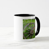 古い歴史的な古い金ゴールドの町3を荷馬車の車輪 マグカップ (正面右)