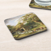 古い水製造所1790年(キャンバスの油) コースター (左側)