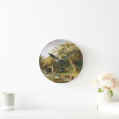 古い水製造所1790年(キャンバスの油) ラウンド壁時計 (ホーム)