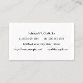 古い法律ファッションドプロフェッショナル名刺 名刺 (裏面)