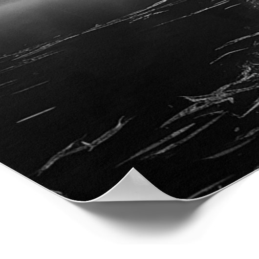 古い波止場で湖のB&W写真 ポスター (角)