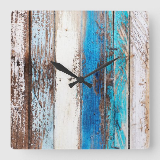 古い流木時計 スクエア壁時計 (正面)