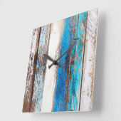 古い流木時計 スクエア壁時計 (傾斜)