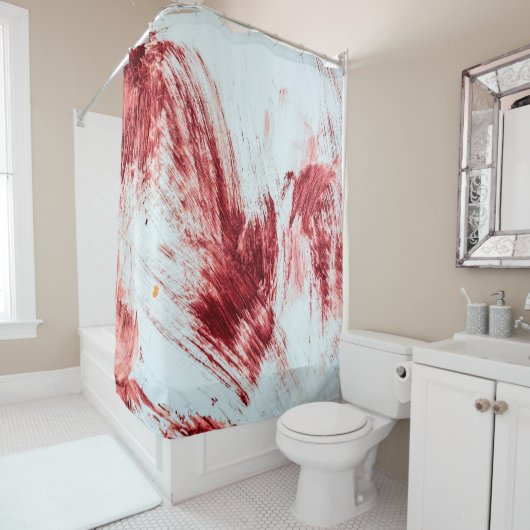 古い浴槽の血と血マーク。ハロウィーンb シャワーカーテン (インサイチュ)