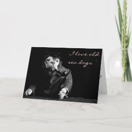 古い海犬のバレンタインデーカード シーズンカード