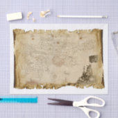 古い海賊マップスケルトンスカルボーンフラグの切り離し 薄葉紙 (クラフト)