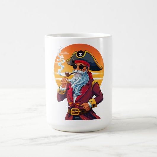 古い海賊船長 コーヒーマグカップ (中央)