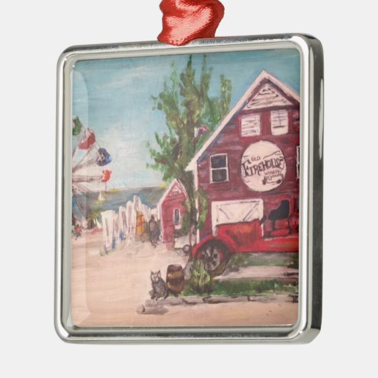 古い消防署、オーナメントのジュネーブの絵画 メタルオーナメント (左)