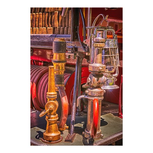 古い消防車に乗って フォトプリント            (正面)