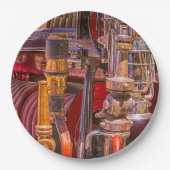 古い消防車に乗って ペーパープレート (正面)