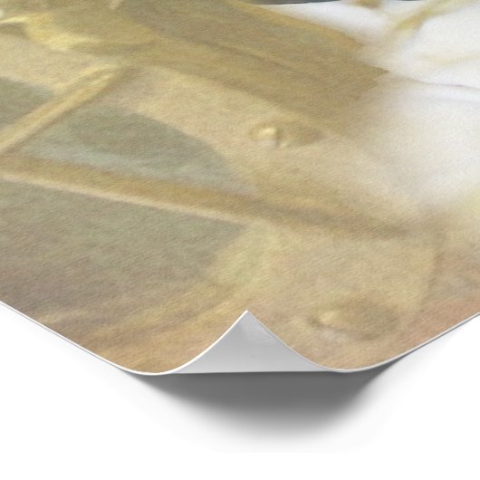 古い深いの海ダイビングスーツとヘルメット ポスター (角)