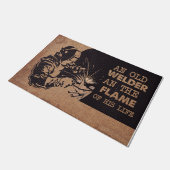 古い溶接機と彼の人生の炎 ドアマット (アングル)