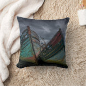 古い漁船 クッション (ブランケット)