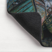 古い漁船 マウスパッド (コーナー)