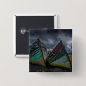 古い漁船 缶バッジ (正面&裏面)