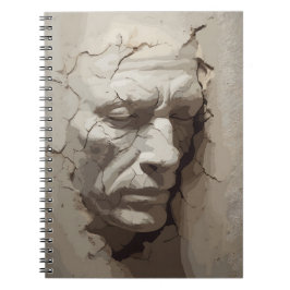 古い漆喰から突き出た人間の顔 ノートブック
