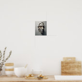 古い漆喰から突き出た老人顔 ポスター (キッチン)