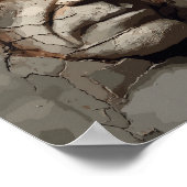 古い漆喰の顔から突出したポートレート ポスター (角)