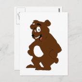 古い漫画のスポーツベア ポストカード (正面/裏面)