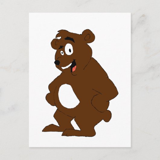 古い漫画のスポーツベア ポストカード (正面)