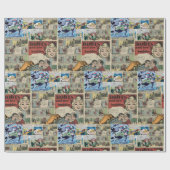 古い漫画の包装紙 ラッピングペーパー (フラット)