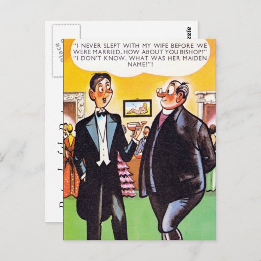 古い漫画はがき ポストカード (正面/裏面)