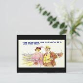 古い漫画はがき – 長い時間死亡 ポストカード (スタンド正面)