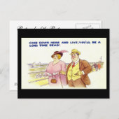 古い漫画はがき – 長い時間死亡 ポストカード (正面/裏面)