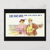 古い漫画はがき – 長い時間死亡 ポストカード (正面)