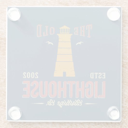 古い灯台衣類Co. ガラスコースター (裏面)