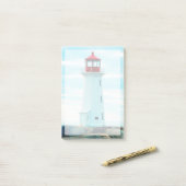 古い灯台、航海のな青い海、海上 ポストイット (デスク上)