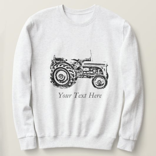 古い灰色のマッサージのトラクターの写真 スウェットシャツ (デザイン正面)