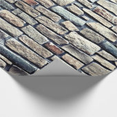 古い灰色のレンガ壁 ラッピングペーパー (角)