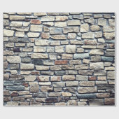 古い灰色のレンガ壁 ラッピングペーパー (フラット)
