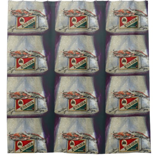 古い炎 シャワーカーテン (正面)