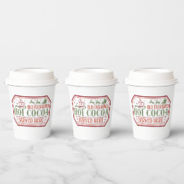 古い熱ファッションドいココアクリスマスパーティー 紙コップ