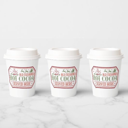 古い熱ファッションドいココアクリスマスパーティー 紙コップ (複数)