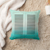 古い熱帯色の窓シャッター クッション (ブランケット)