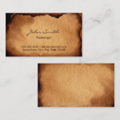 古い燃やされたペーパー心理学者 名刺 (正面/裏面)
