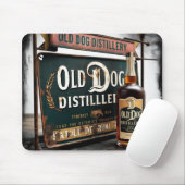 古い犬のラム酒の看板 マウスパッド (マウス)