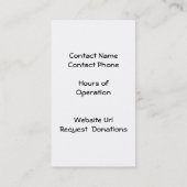 古い犬の動物の救助の名刺 名刺 (裏面)