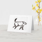 古い犬 カード (黄色い花)