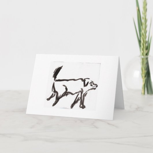 古い犬 カード (正面)