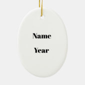 古い理容師クリスマスオーナメント – 名前の追加 セラミックオーナメント (裏面)