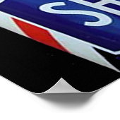 古い理容師店の看板 ポスター (角)