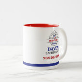 古い理容師店 ツートーンマグカップ (正面右)