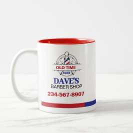 古い理容師店 ツートーンマグカップ
